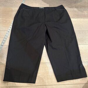 TALBOTS WOMENS 18W BLACK WIDE LEG PANTS COTTON/SPANDEX